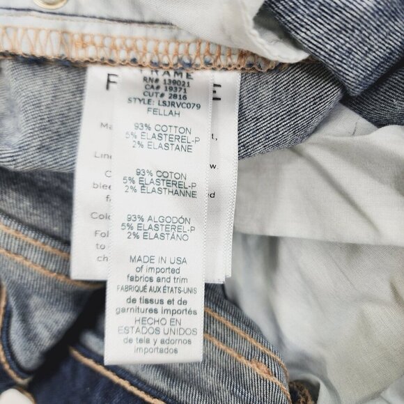Frame Denim Jeans Le Skinny de Jeanne‎ Women's Size 24 Dark Wash Ankle Slit - Picture 10 of 13